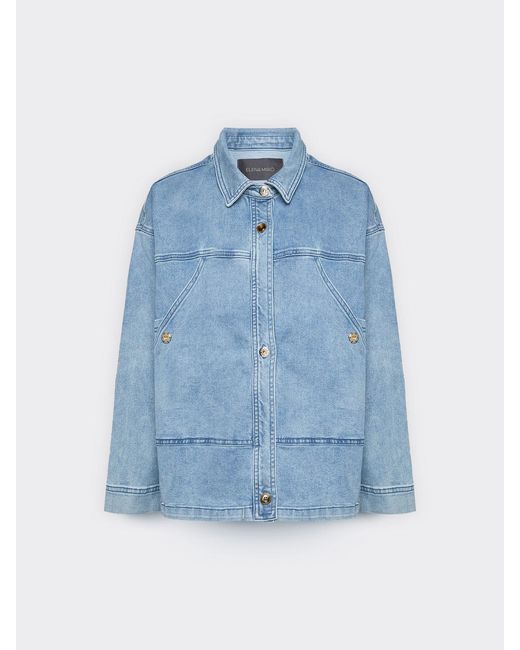 Giacca in denim stone washed di Elena Miro in Blue