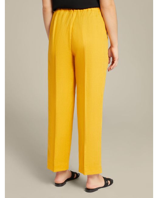 Pantaloni dritti in puro lino di Elena Miro in Yellow