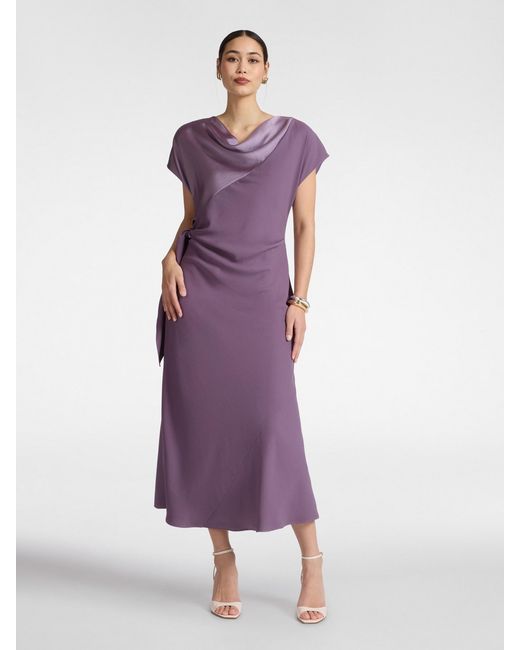 Abito lungo con nodo laterale di Elena Miro in Purple