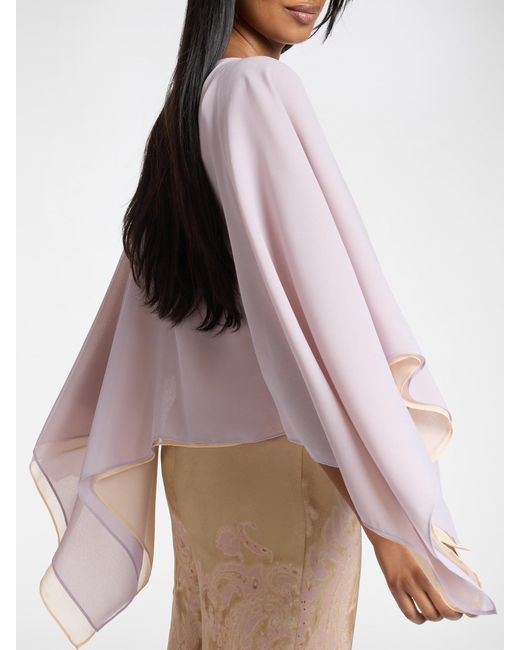 Mantella doppia in georgette di Elena Miro in Pink
