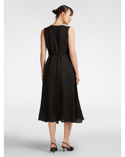 Wrap dress in lino di Elena Miro in Black