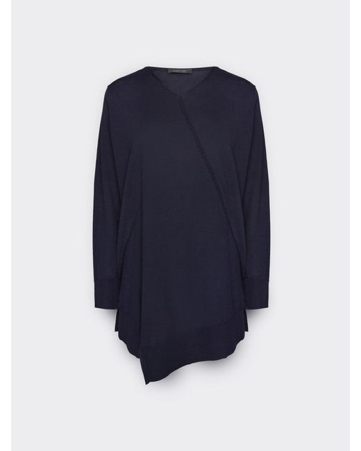 Maglia asimmetrica in cotone e modal di Elena Miro in Blue