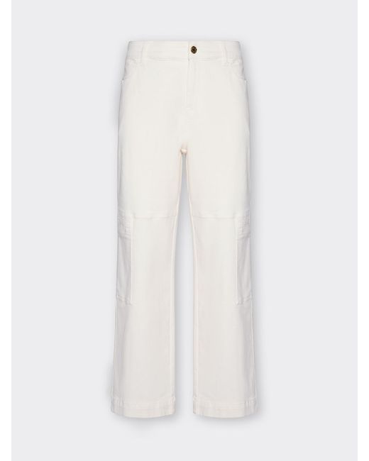 Pantaloni cargo in bull stretch di Elena Miro in White