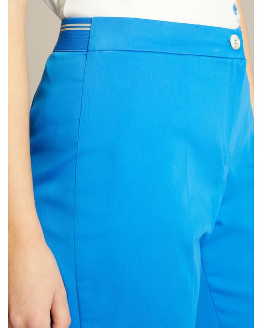 Pantaloni slim in cotone sostenibile di Elena Miro in Blue
