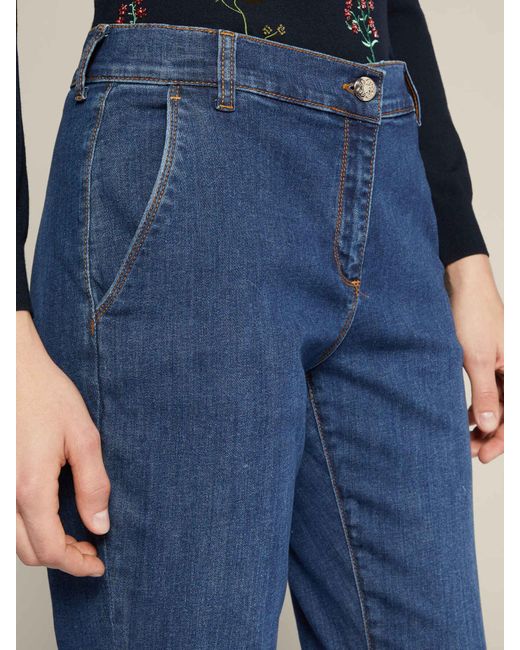 Jeans con risvolto in cotone sostenibile di Elena Miro in Blue