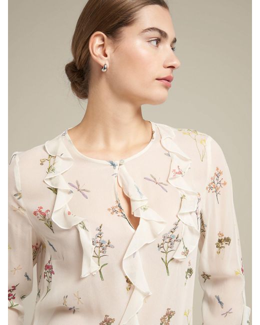Blusa in georgette stampata di Elena Miro in Natural