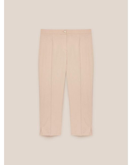Pantaloni Capri in cotone stretch di Elena Miro in Natural