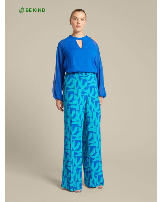 Pantaloni stampati in viscosa ECOVEROTM di Elena Miro in Blue