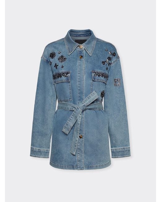 Giacca in denim con applicazioni di Elena Miro in Blue
