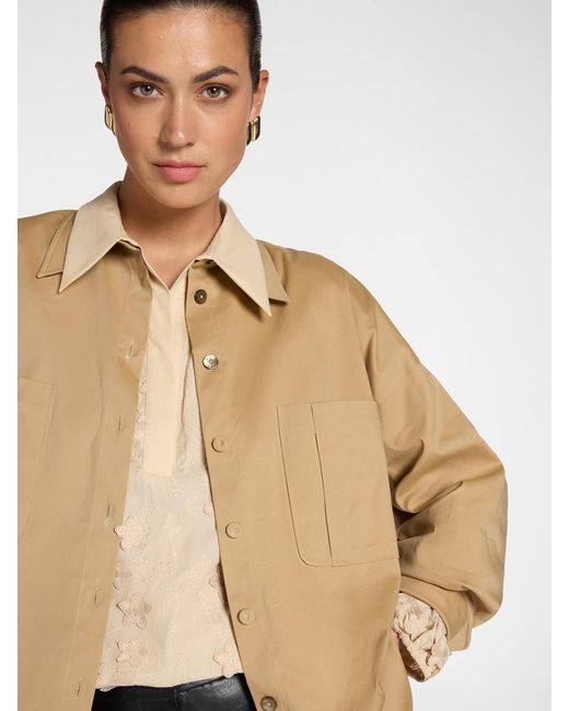 Camicia lunga in gabardina di Elena Miro in Natural