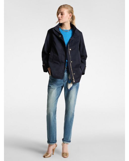 Parka in cotone con cappuccio di Elena Miro in Blue