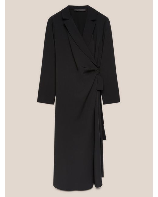 Wrap dress in tessuto fluido di Elena Miro in Black