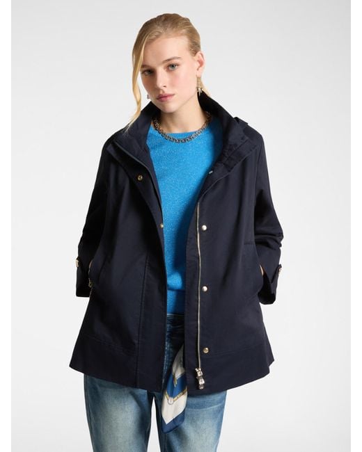Parka in cotone con cappuccio di Elena Miro in Blue