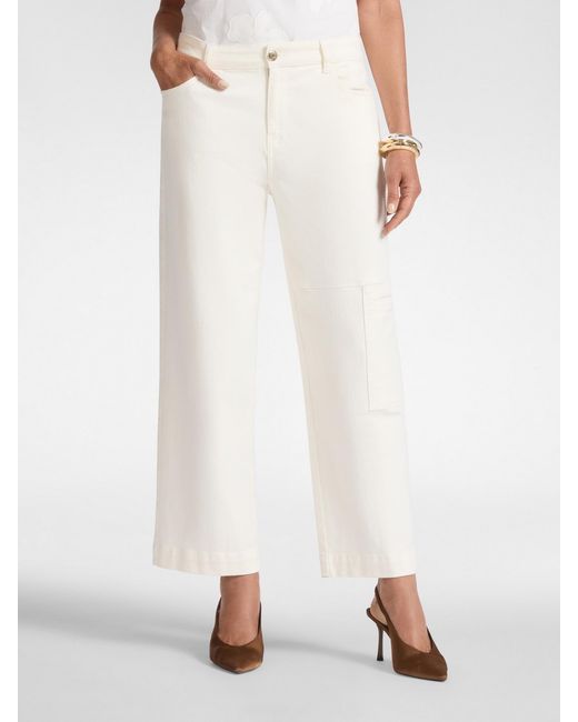 Pantaloni cargo in bull stretch di Elena Miro in White