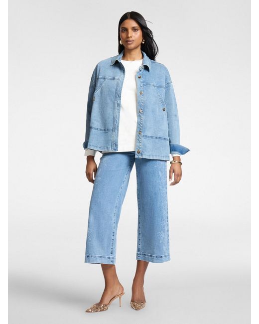 Giacca in denim stone washed di Elena Miro in Blue