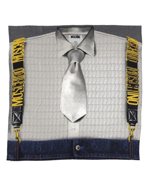 Moschino Multicolor Silk Scarf With Print