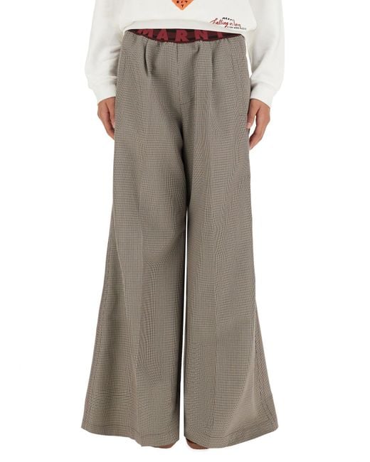 Marni Gray Plaid Pants