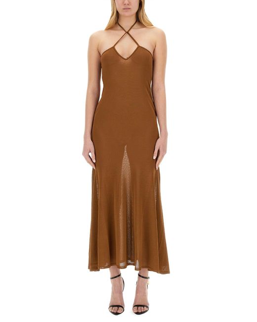 Tom Ford Brown Slim Fit Mini T-Shirt Dress