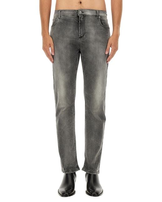 Balmain Gray Regular Fit Jeans for men