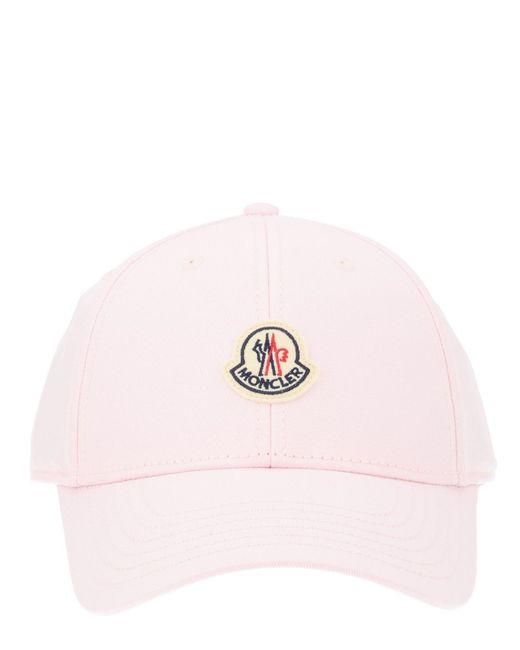 Moncler Pink Baseball Hat With Logo