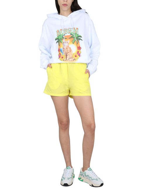 SHORTS CON ELASTICO di MSGM in Yellow
