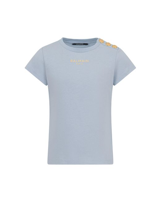 Balmain Blue T-Shirt With Logo