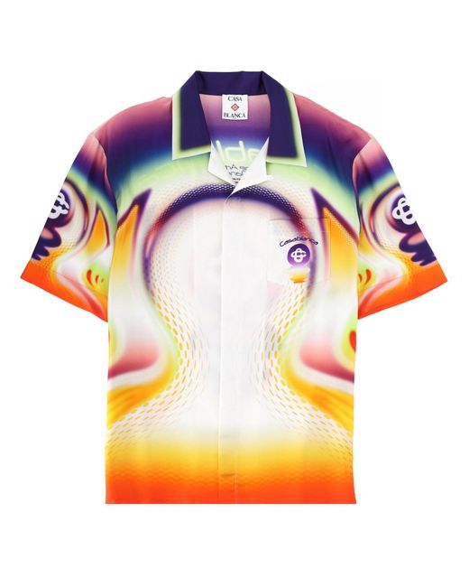 Casablanca Blue Printed Shirt for men