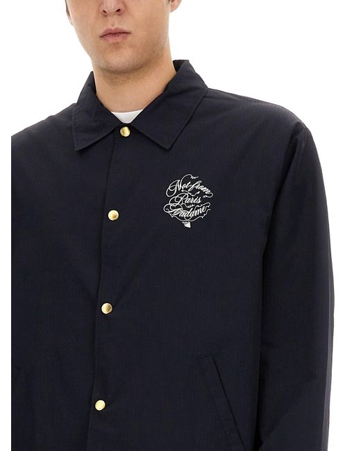 Giacca Con Stampa Slogan Vignes di Drole de Monsieur in Blue da Uomo