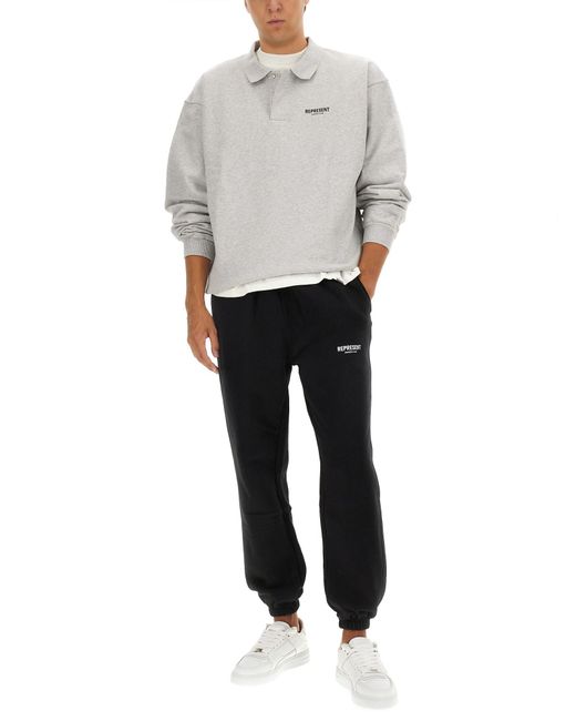 Polo Con Logo di Represent in Gray da Uomo