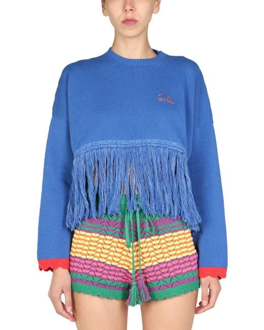 Gallo Blue Logo Embroidery Sweater