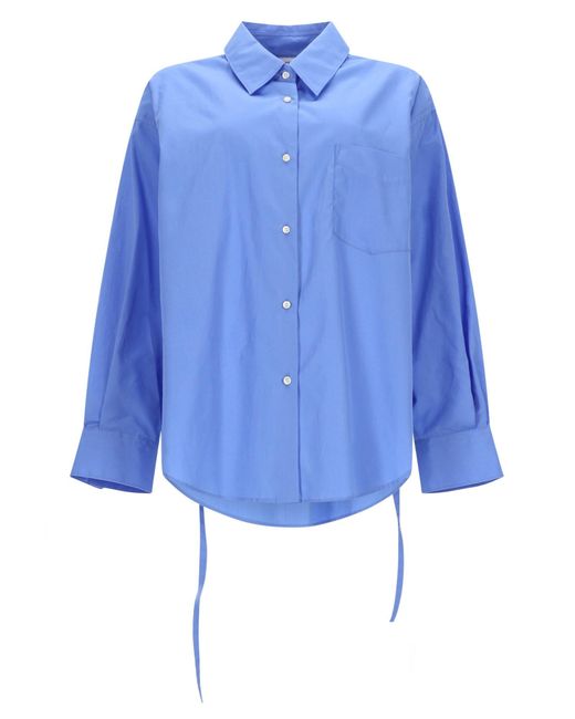Aspesi Blue Cotton Button-Front Shirt