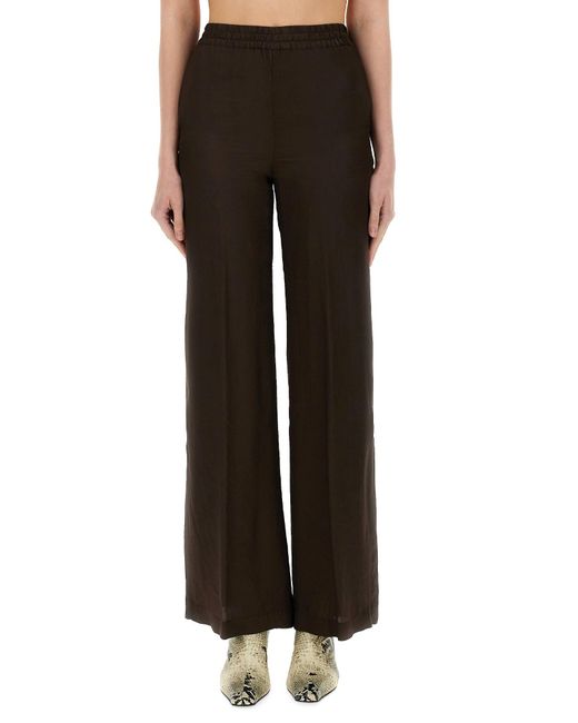 Aspesi Black Wide-Leg Viscose Pants