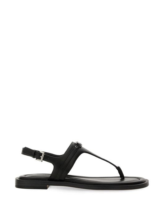 MICHAEL Michael Kors Black Michael Logo Plaque Sandals
