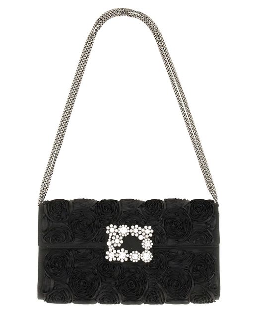 Roger Vivier Black "Efflorescence" Clutch Bag