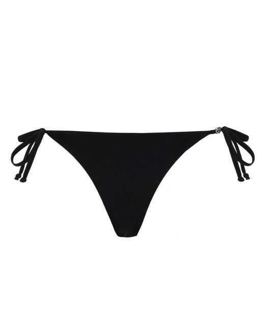 DIESEL Black Solid Bikini Bottom Swimwear