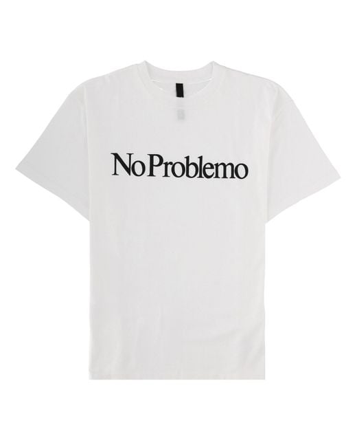 No Problemo White T-Shirt Con Logo for men