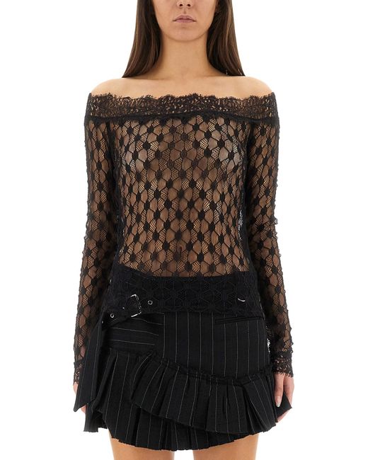 Isabel Marant Black Lace "Marlene" Top