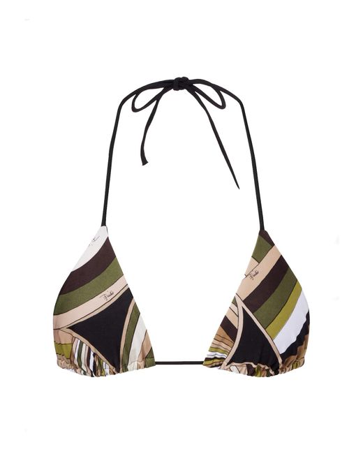 Emilio Pucci Black Printed Bikini Top