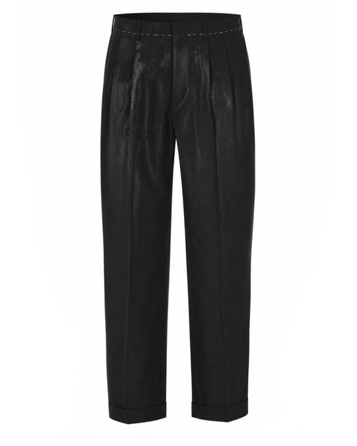 Maison Margiela Black Pantalone Sartoriale Con Pieghe for men