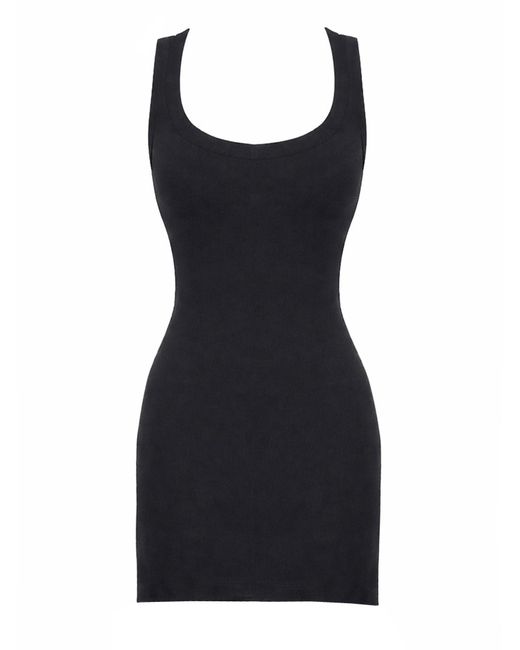 The Attico Black Scoop Neck Mini Dress