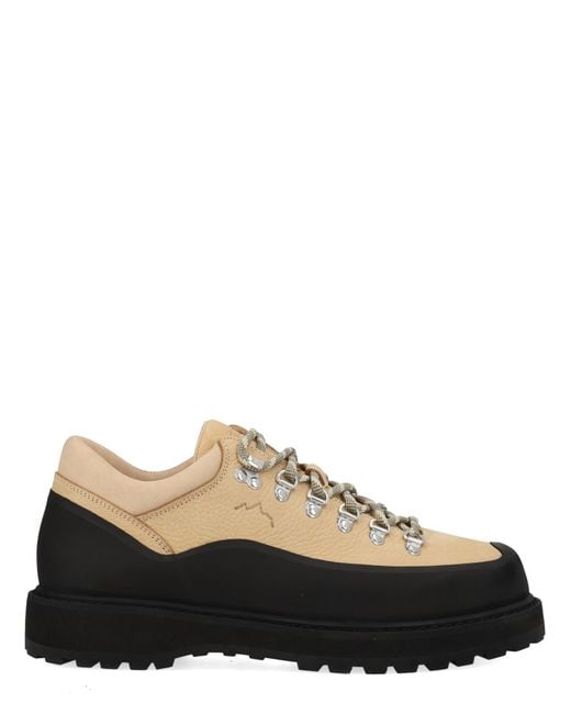 Diemme Black Cornaro Gomma Rubber And Suede-Trimmed Full-Grain Leather Sneakers For for men