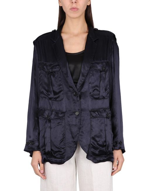 Aspesi Blue Jacket With Pockets