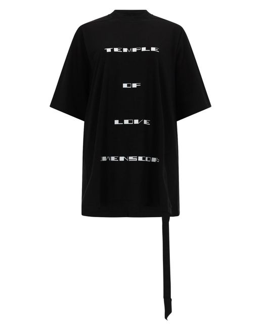 Rick Owens Black Graphic Crew Neck T-Shirt