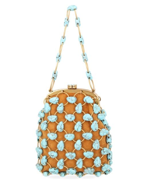 Cult Gaia White Mini Handbag With Natural Stones