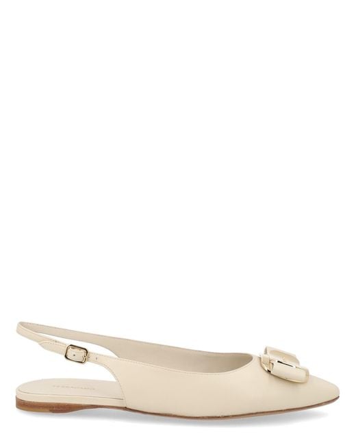 Ferragamo Natural Slingback Flats