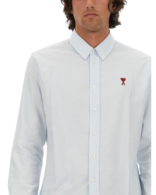 Camicia Con Logo di AMI in White da Uomo