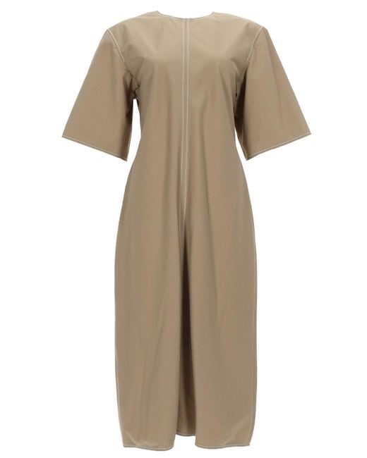 AMI Natural Fitted Midi Dress