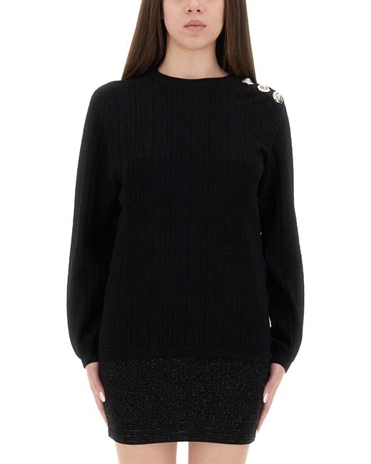 Balmain Black Knitted Tops