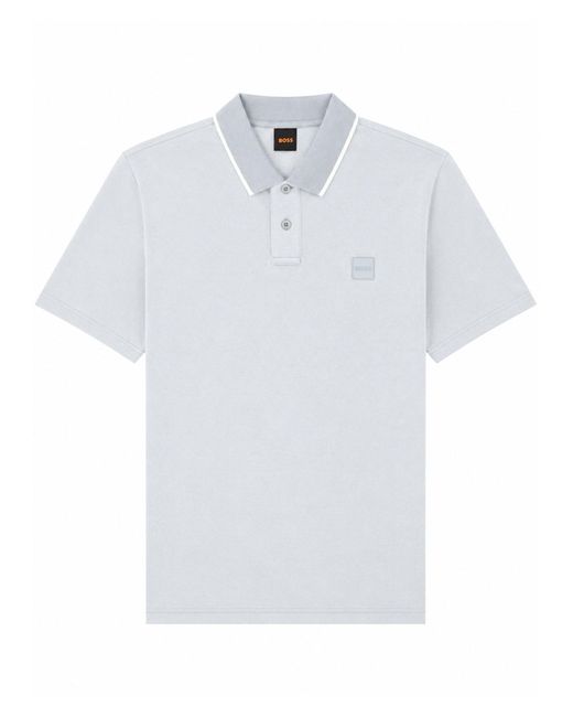 Boss White Polo Con Logo for men