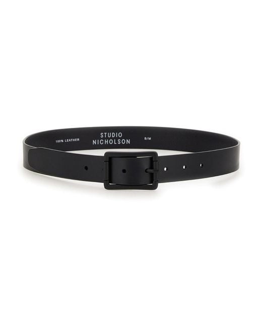 Studio Nicholson Black Leather Belt